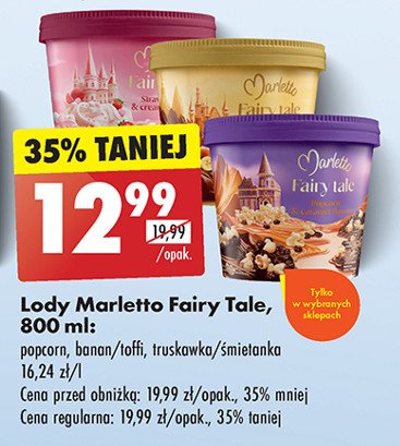 Lody strawberry & cream flavour Marletto fairy tale promocja