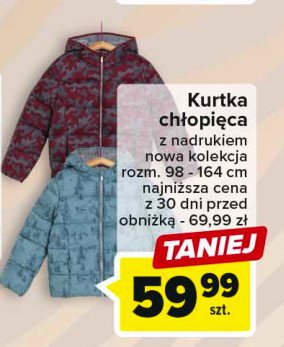 Kurtka ch艂opi臋ca z nadrukiem 98 - 164 cm promocja