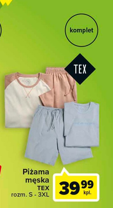 Piżama męska krótki rękaw s-3xl Tex promocja