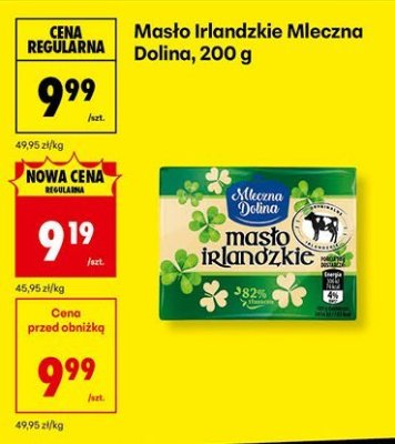 Masło Irlandzkie Mleczna Dolina 200 g promocja w Biedronka