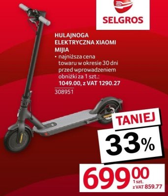 Hulajnoga elektryczna Mijia promocja w Selgros