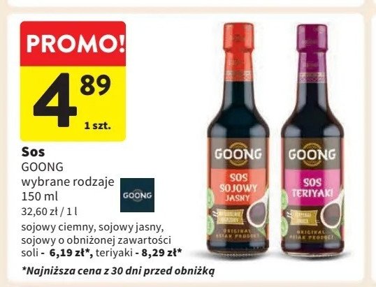 Sos sojowy mniej soli Goong promocja