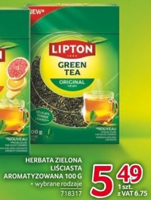 Herbata zielona liściasta aromatyzowana Lipton 100 g wybrane rodzaje promocja w Selgros