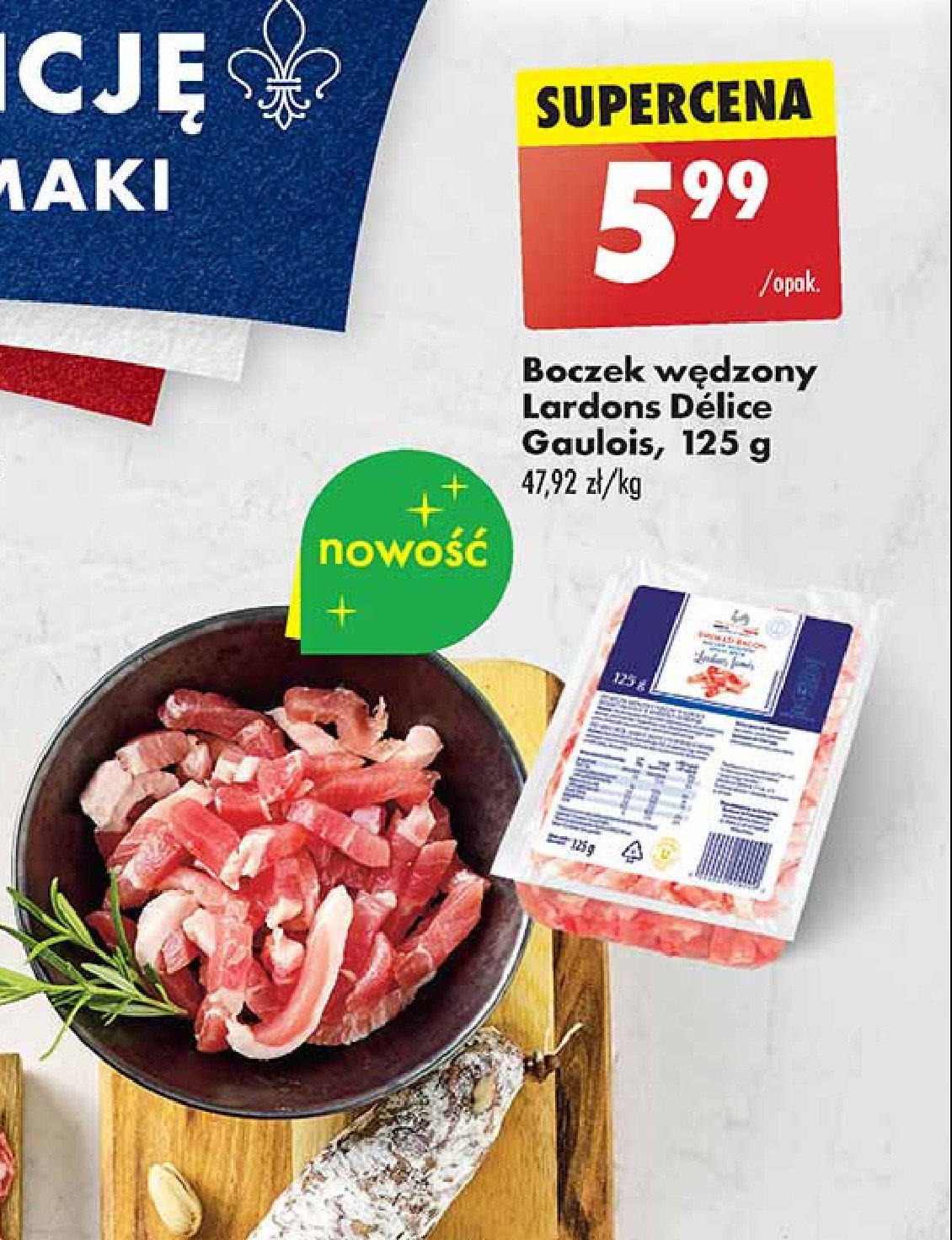 Boczek wędzony lardons Delice gaulois promocja