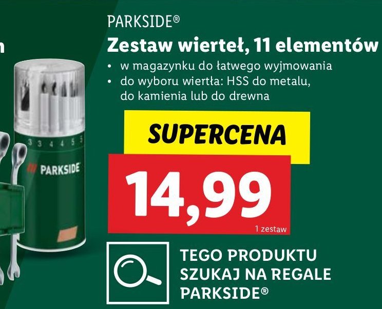 Wiertła udarowe i dłuta hss Parkside promocja