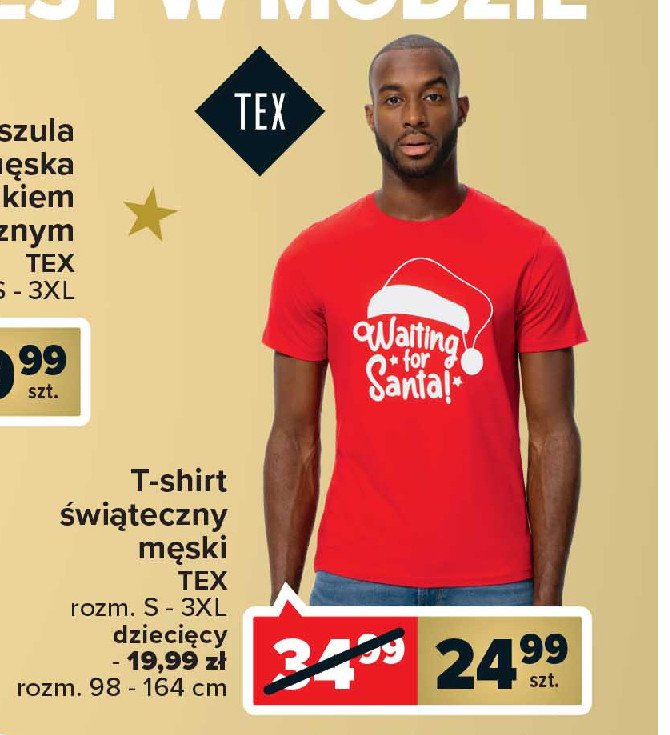 T-shirt męski z nadrukiem świątecznym s-3xl Tex promocja