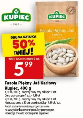 Fasola Piękny Jaś Karlowy Kupiec, 400 g promocja w Twój Market