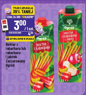 Nektar z rabarbaru lub rabarbaru i jabłek Zaczarowany Ogród promocja w POLOmarket