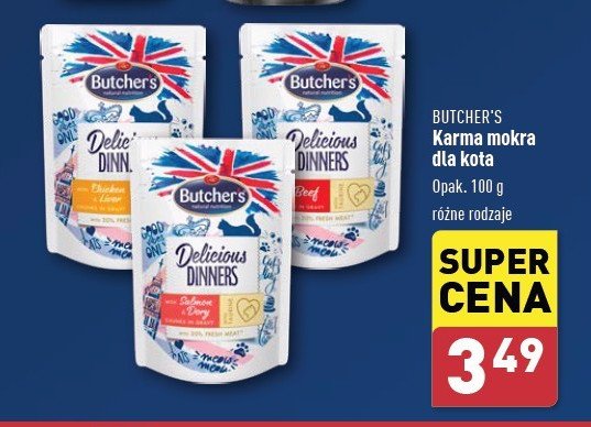 Karma dla kota z kurczakiem i wątróbka Butcher's delicious dinners promocja