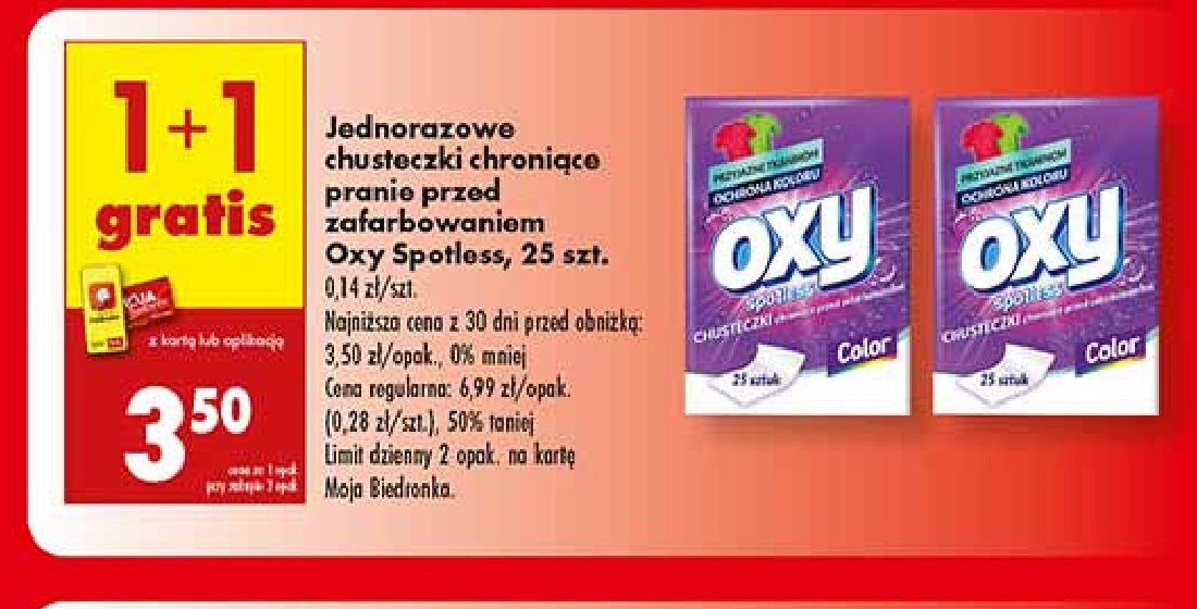 Chusteczki jednorazowe chroniące przed zafarbowaniem Oxy spotless promocja