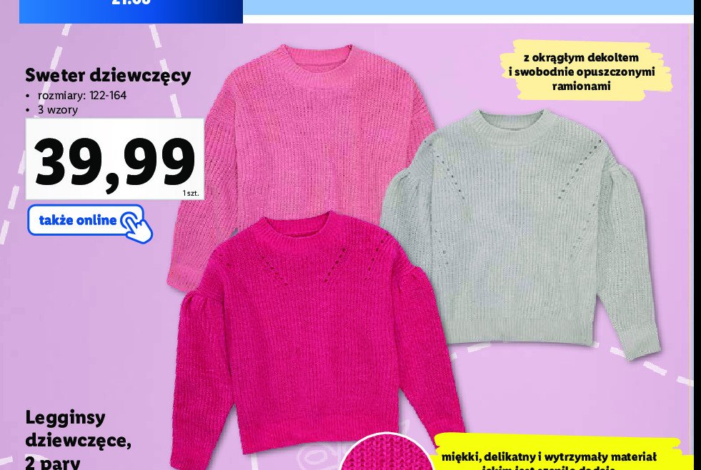 Sweter dziewczęcy rozm. 122-164 promocja