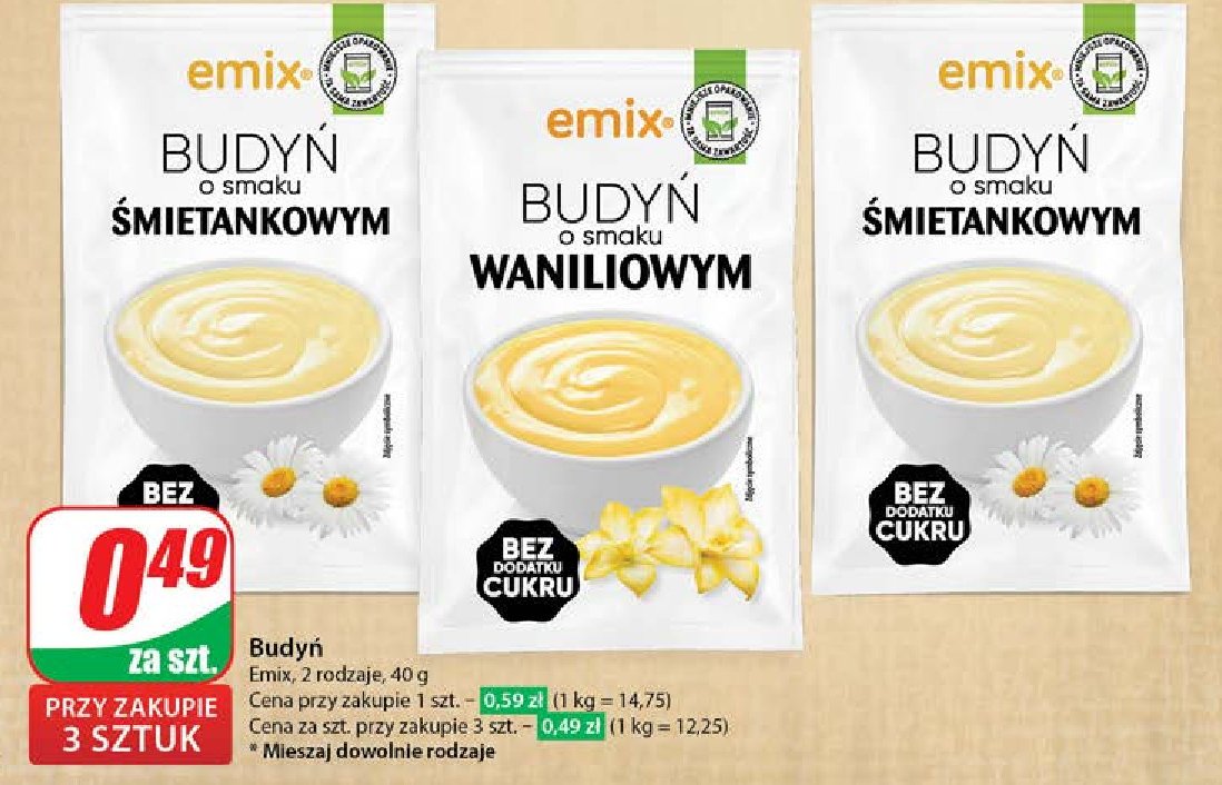 Budy艅 smietankowy Emix promocja