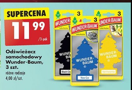 Zapach samochodowy waniliowy Wunder-baum promocja