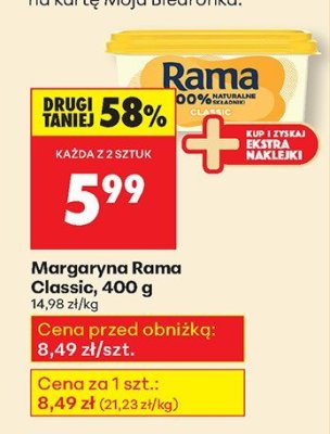 Margaryna Rama Classic, 400 g promocja w Biedronka