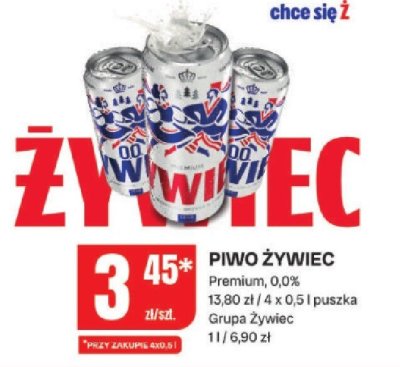 Piwo 呕ywiec Premium 0,0% promocja