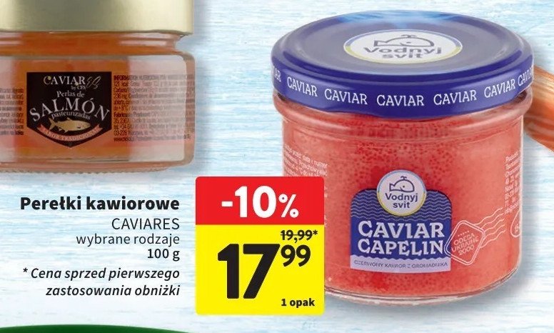 Kawior capelin czerwony Vodnyj svit promocja