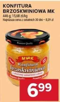 Konfitura brzoskwiniowa MK 446 g promocja w Stokrotka