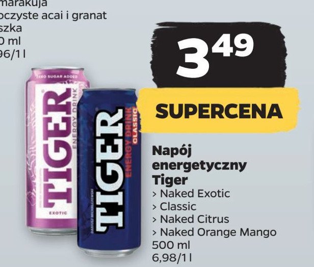 Napój exotic Tiger energy drink promocja