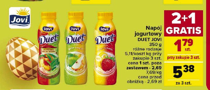 Jogurt brzoskwinia-zielona herbata Jovi duet promocja