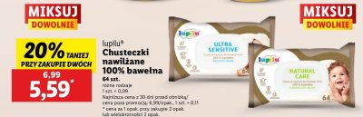 Chusteczki nawilżane natural care Lupilu promocja