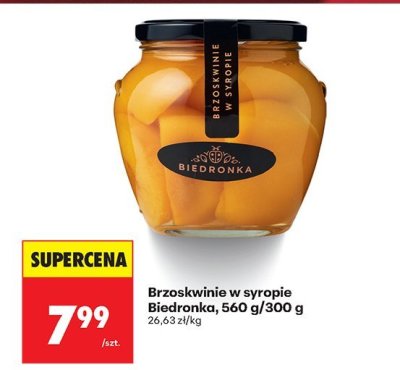 Brzoskwinie w syropie 560 g/300 g promocja w Biedronka