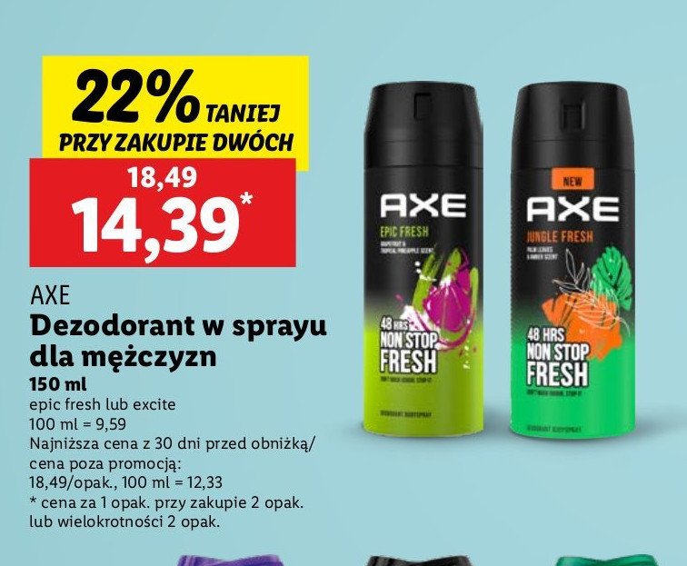 Dezodorant Axe jungle fresh promocja