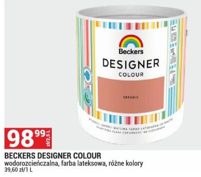 Farba BECKERS DESIGNER COLOUR wodorozciencizalna, farba lateksowa, różne kolory promocja w Merkury Market