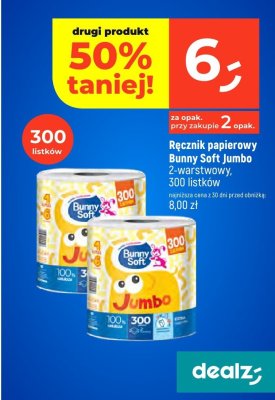 Ręcznik papierowy Bunny Soft Jumbo 2-warstwowy promocja w Dealz