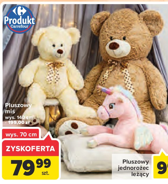 Pluszowy mi艣 70 cm Carrefour promocja