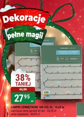 Lampki zewnętrzne 180 LED 16,63 m promocja w bi1