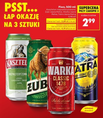 Piwo Kasztelan niepasteryzowane 500 ml promocja w Biedronka