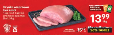 Szynka wieprzowa bez kości promocja w Delikatesy Centrum