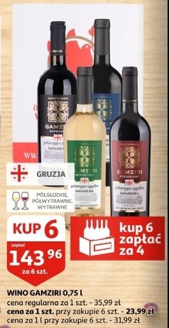 Wino półsłodkie Gamziri rkatsiteli promocja