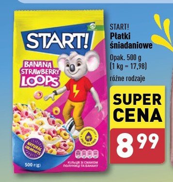 Płatki śniadaniowe kółeczka banan- truskawka Start! promocja