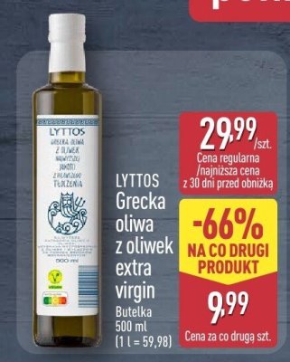 Grecka oliwa z oliwek extra virgin LYTTOS promocja w Aldi