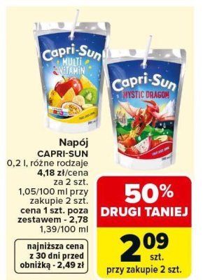 Napój CAPRI-SUN Multi Vitamin 0,2 l promocja w Carrefour Market
