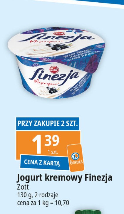 Jogurt mascarpone z jagodą ZOTT FINEZJA promocja