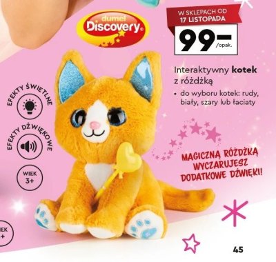 Interaktywny kotek z różdżką, różne kolory promocja w Biedronka