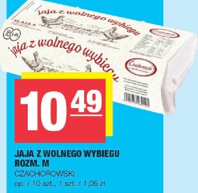 Jaja z wolnego wybiegu rozm. M CZACHOROWSKI promocja w SPAR