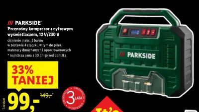 Przenośny kompresor z cyfrowym wyświetlaczem, 12 V/230 V PARKSIDE promocja w Lidl