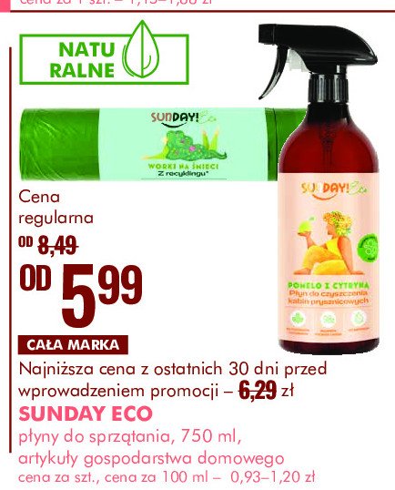 Płyn do czyszczenia łazienki pomelo z cytryną Sunday! promocja