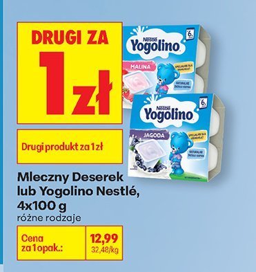Deserek mleczny Mleczny Deserek lub Yogolino Nestlé malina promocja w Biedronka