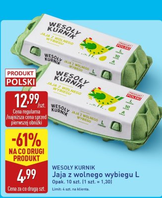 Jaja z wolnego wybiegu L promocja w Aldi