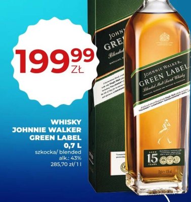 Whisky Johnnie Walker Green Label 0,7 L promocja w Duży Ben