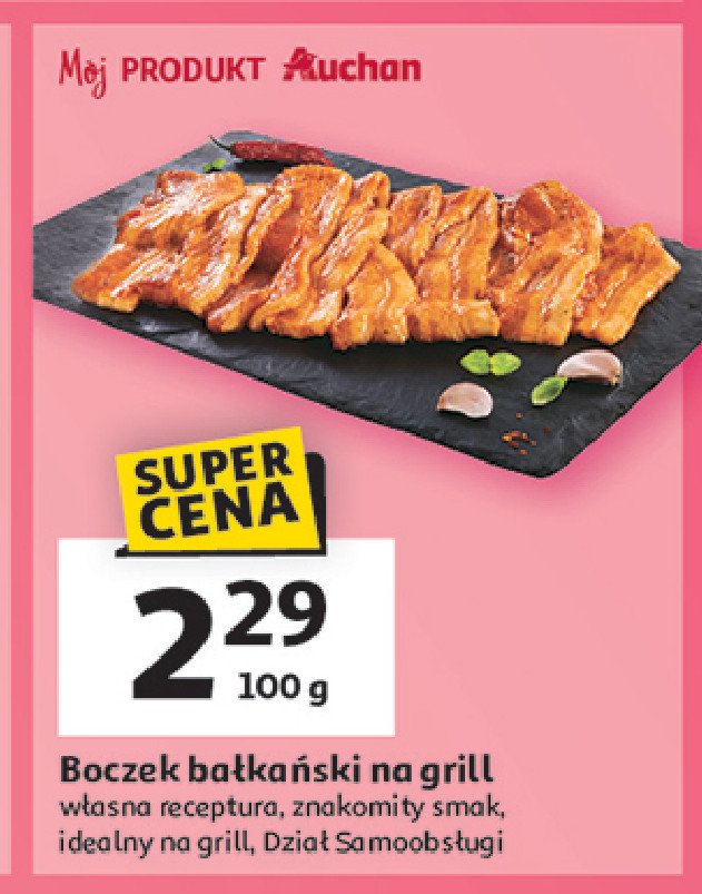 Boczek bałkański na grill promocja w Auchan