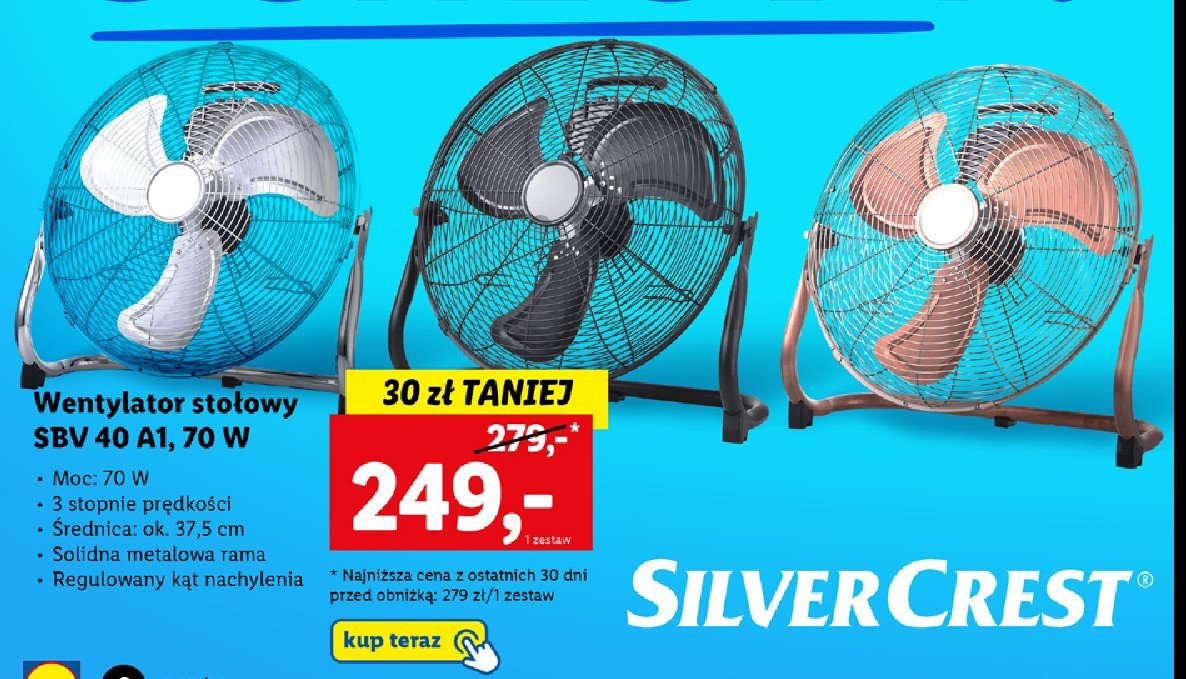 Wentylator sto艂owy sbv 40 a1 Silvercrest promocja