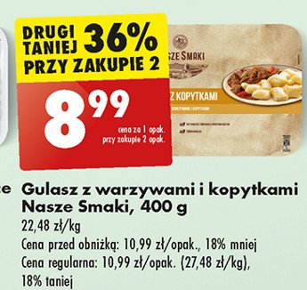 Gulasz z warzywami i kopytkami Nasze smaki promocja