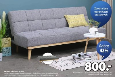 Kanapa rozkładana NEJEDE promocja w Jysk