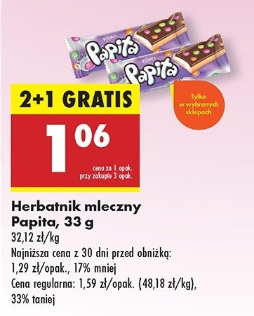 Baton mleczny Papita promocja