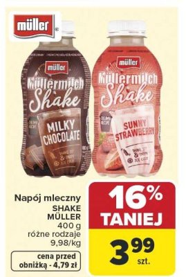Napój mleczny Shake Müller Milky Chocolate promocja w Carrefour